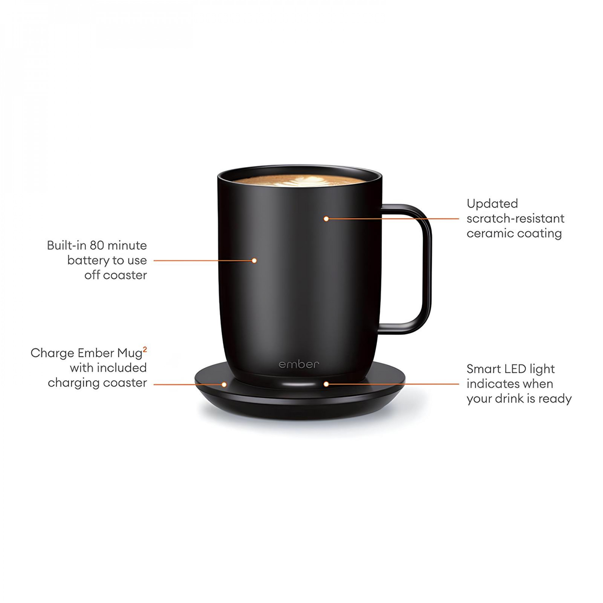 Розумна чашка з підігрівом Ember 14 oz. Temperature Control Smart Mug 2 Black